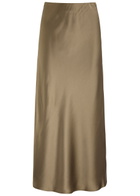 BY Malene Birger Boshan Satin Midi Skirt Light Brown