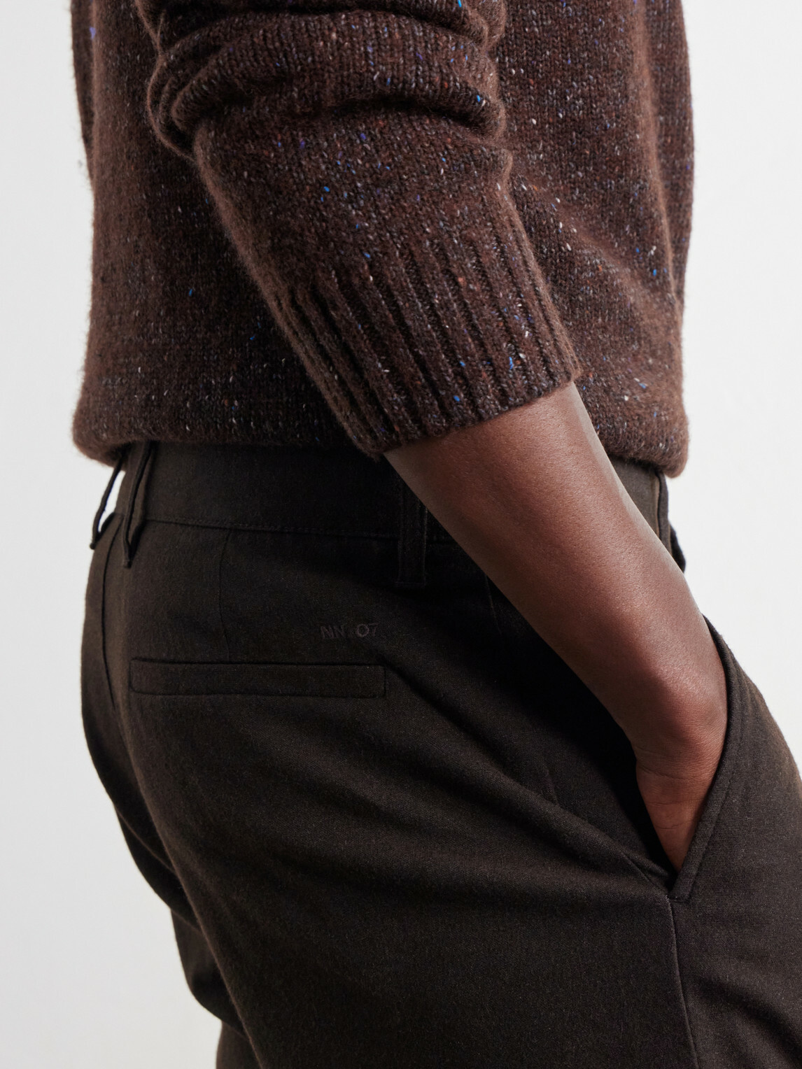 NN07 - Aden Straight-Leg Grain de Poudre Trousers - Brown