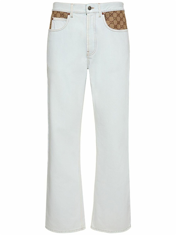 Photo: GUCCI - Gg Detail Washed Organic Cotton Jeans