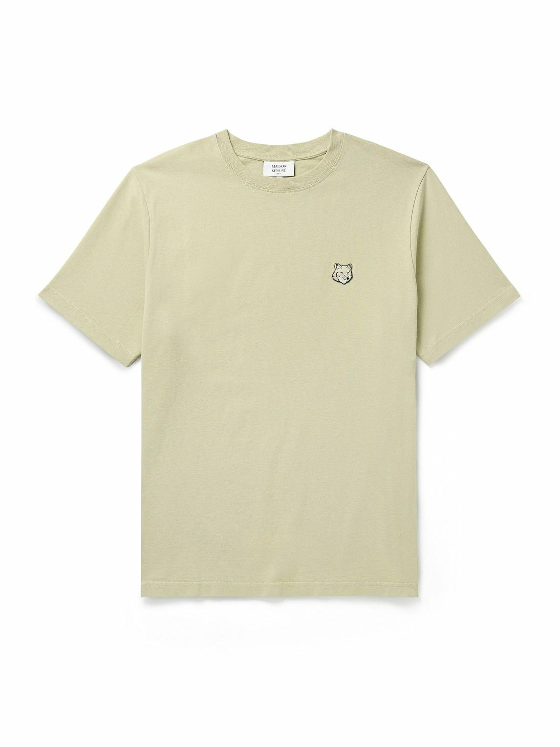 Maison Kitsuné - Logo-Appliquéd Cotton-Jersey T-Shirt - Green