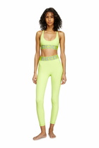 Diesel Microfibre leggings with cut-off logo - Pants Womens in Green