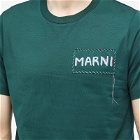 Marni Men's Stitch Logo T-Shirt in Spherical Green