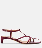 Jil Sander Cage satin and leather sandals