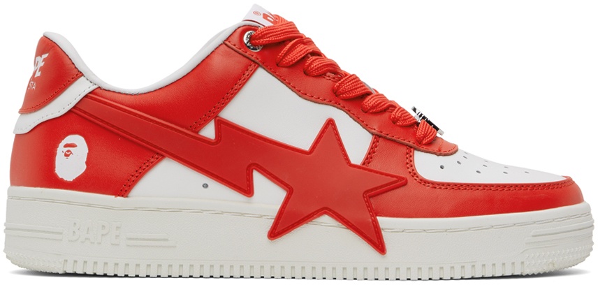 Photo: BAPE Red & White STA OS Sneakers