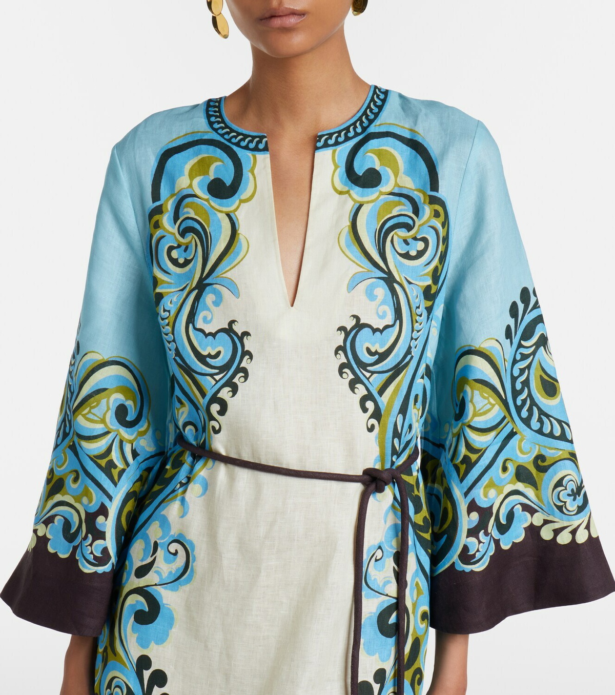Alémais Natalia printed linen midi dress