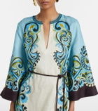 Alémais Natalia printed linen midi dress