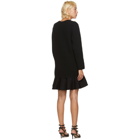 Valentino Black Wool Frill Dress