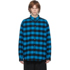 Balenciaga Black and Blue Long Sleeve Shirt