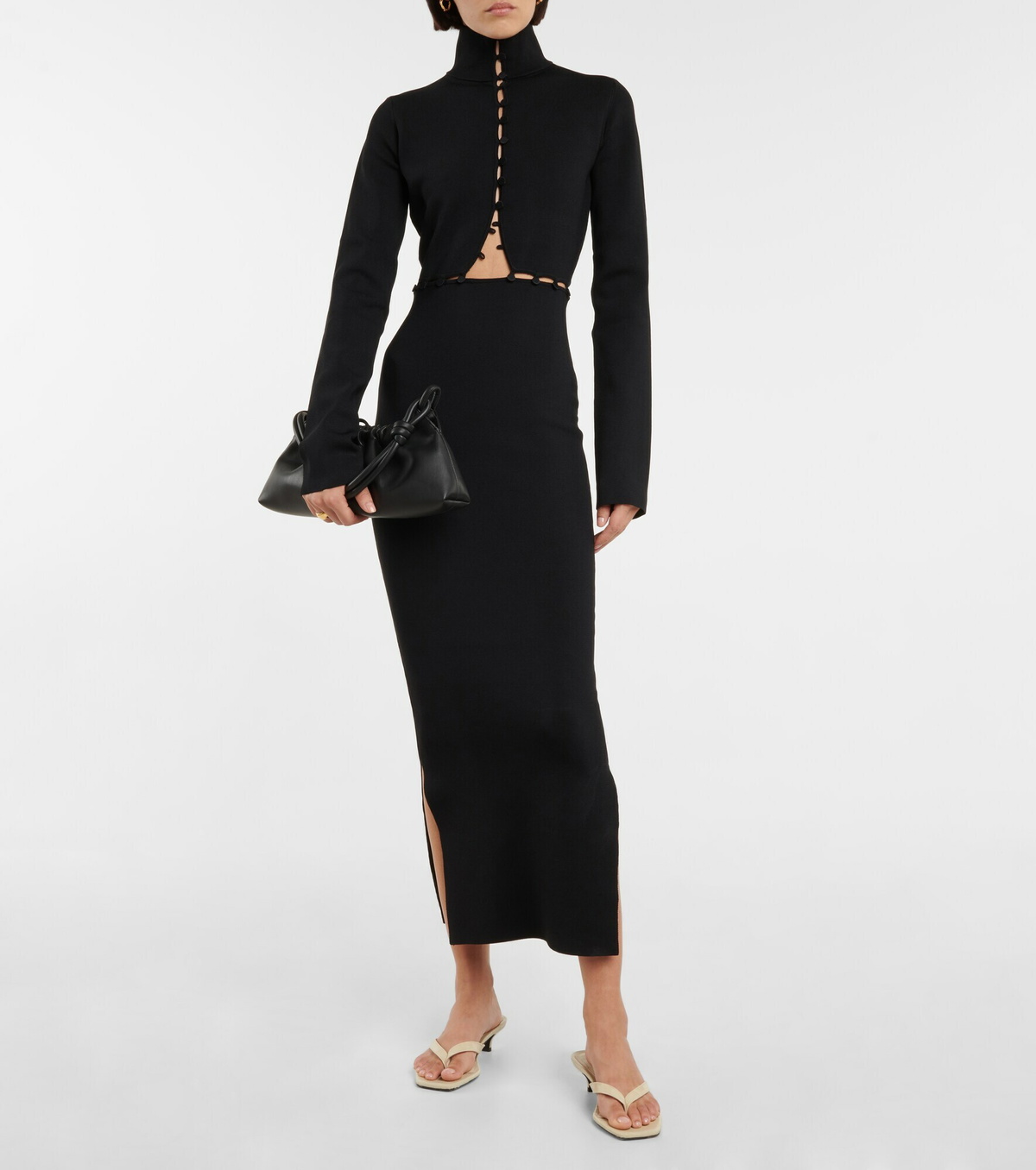 Nanushka - Kaida mockneck cut-out midi dress Nanushka