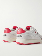 Palm Angels - Palm University Suede-Trimmed Leather Sneakers - White