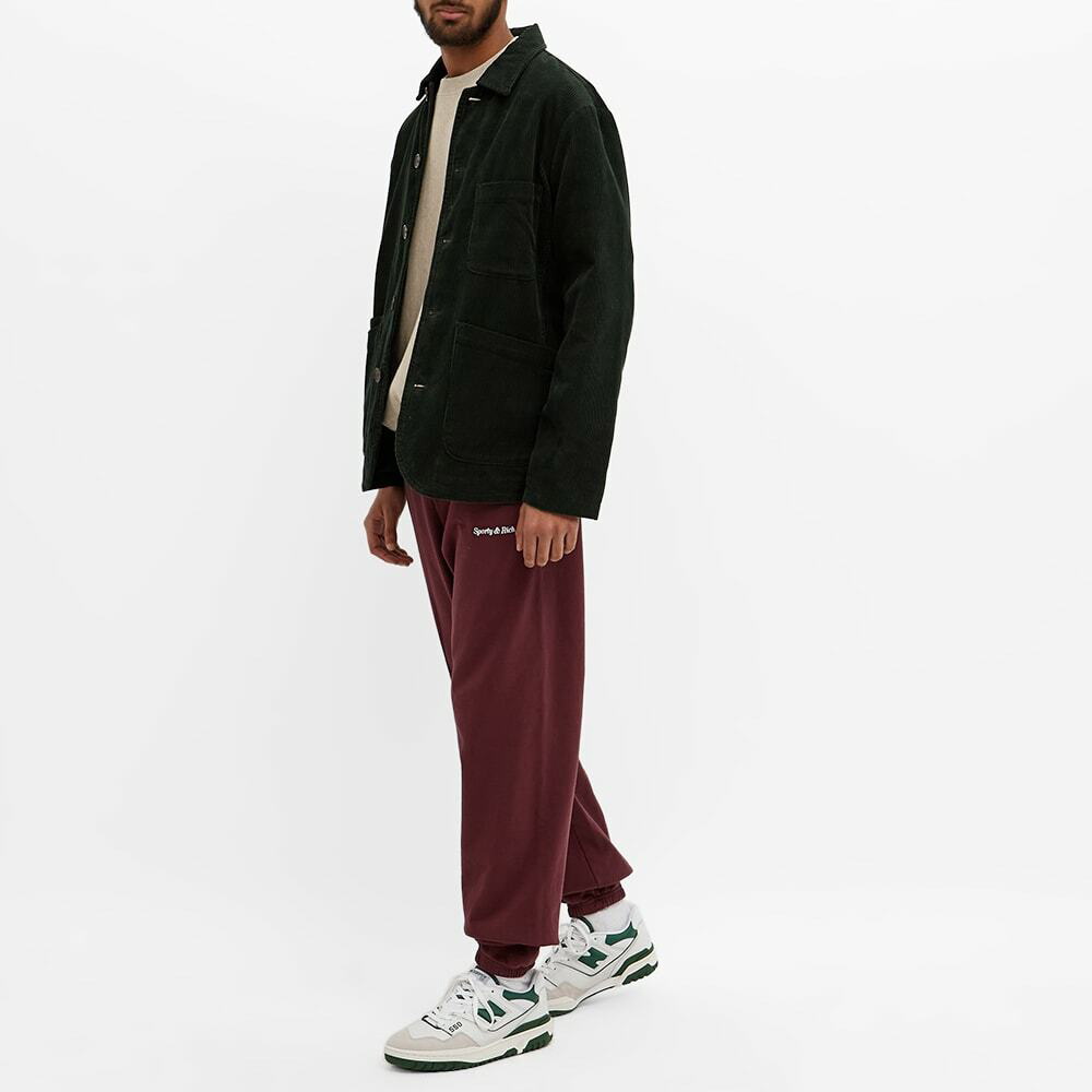 Sporty & Rich Men's Classic Logo Sweat Pant in Merlot/White