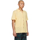 Double Rainbouu Yellow Knit Retro Rainbouu Short Sleeve Shirt