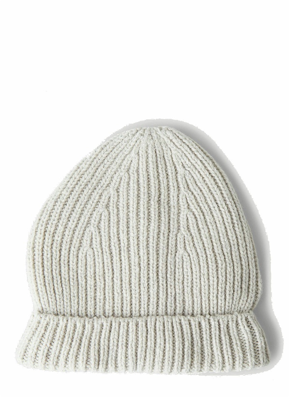 Photo: Ribbed Knit Beanie Hat in Grey