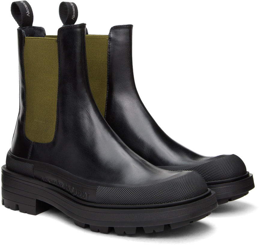 Alexander McQueen Beige Leather Chelsea Boots