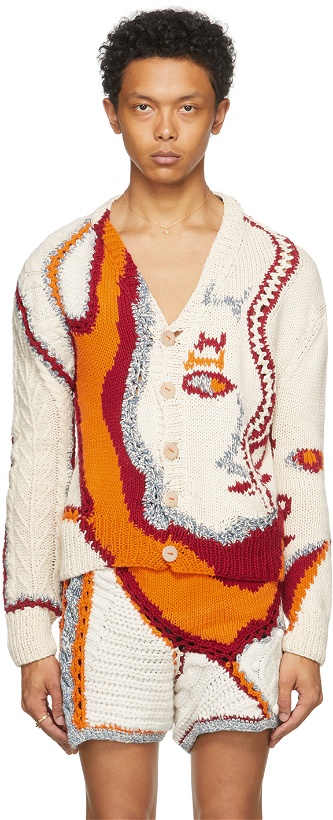 Photo: Bethany Williams Beige The Magpie Project Edition Knitted Face Cardigan
