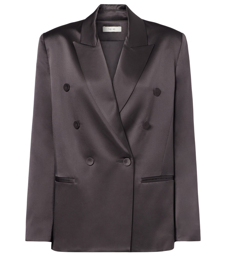 Photo: The Sei Double-breasted silk satin blazer