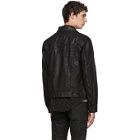 Saint Laurent Black Coated Denim Jacket