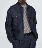 Giorgio Armani Striped herringbone denim jacket