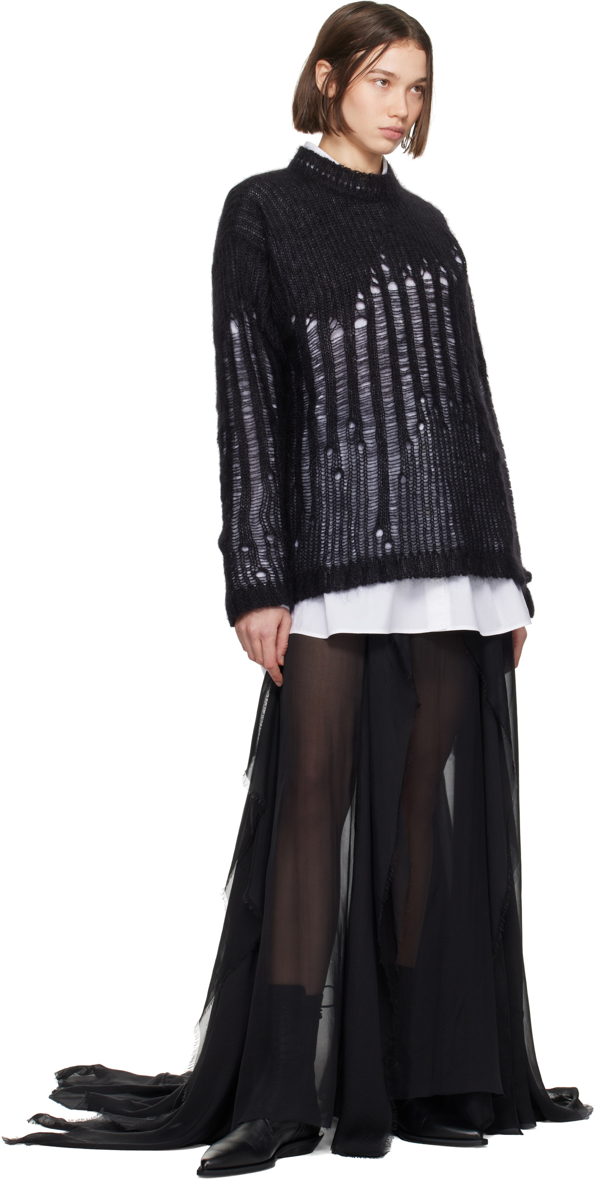 Ann Demeulemeester Black Rigmor Oversize Sweater Ann