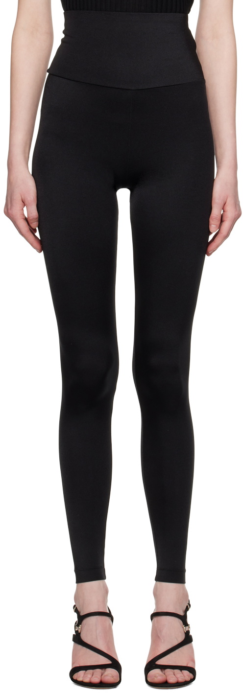 Wolford Black Alberta Ferretti Edition Ajouré Net Flared Leggings