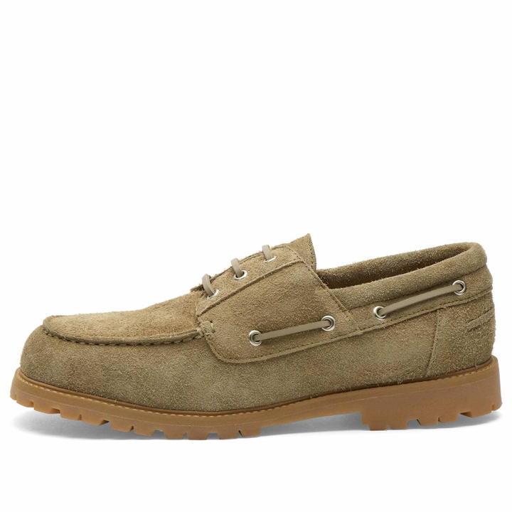 Photo: Studio Nicholson Men's Guston Lace Up Boat Shoe in Taupe
