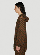 Isa Boulder - Check Knit Hooded Sweater in Brown