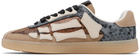 AMIRI Gray & Brown Snake Pacific Bones Sneakers