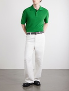 LOEWE - Anagram-Embroidered Cotton-Piqué Polo Shirt - Green