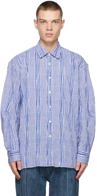 Photo: ADER error Blue & White Plaid Shirt