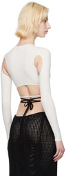 ANDREĀDAMO Off-White Cutout Long Sleeve T-Shirt