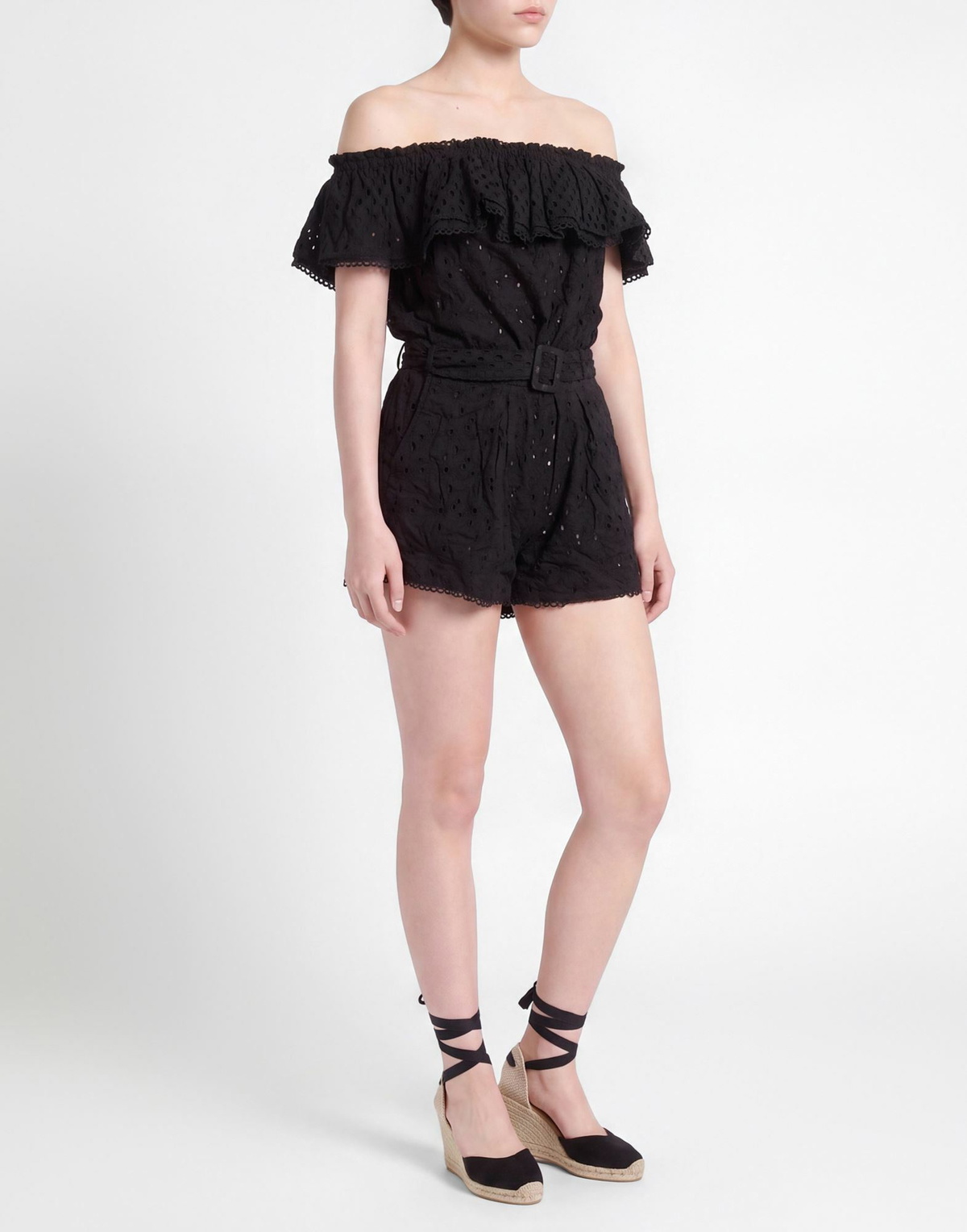 Poupette St Barth Womens Playsuit in Black