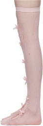 Nodress SSENSE Exclusive Pink Bow Lace High Socks