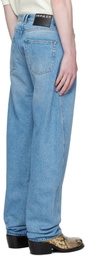 Mugler Blue Straight Denim Jeans