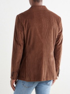Canali - Capri Double-Breasted Cotton-Corduroy Blazer - Brown