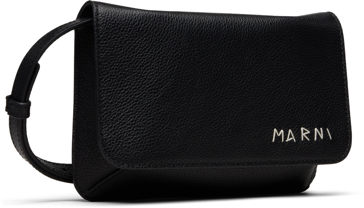 Marni Black 'Marni Mending' Embroidery Shoulder Bag