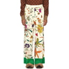 Gucci Ivory Shamrock Floral Print Trousers