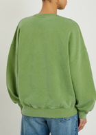 American Vintage Plizzy Logo-print Cotton Sweatshirt Light Green