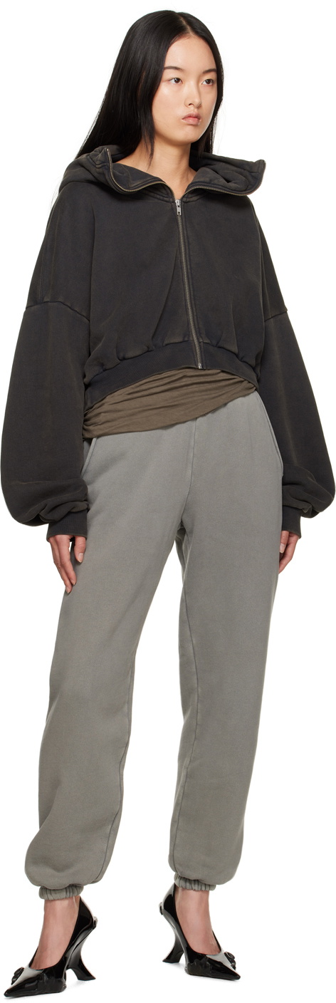 Entire Studios Women's Cropped Cotton Sweatshirt Grey
