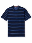 Paul Smith - Logo-Embroidered Striped Cotton and Modal-Blend Jersey Pyjama T-Shirt - Blue