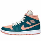 Air Jordan Women's 1 Mid Sneakers in Dark Teal Green
