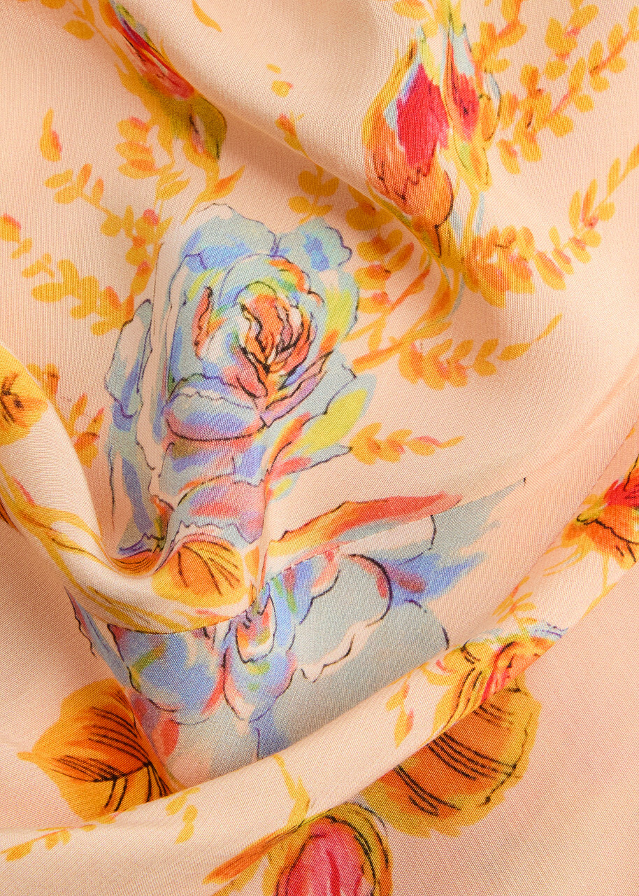 Never Fully Dressed Floral Sofia Satin Maxi Dress Cream
