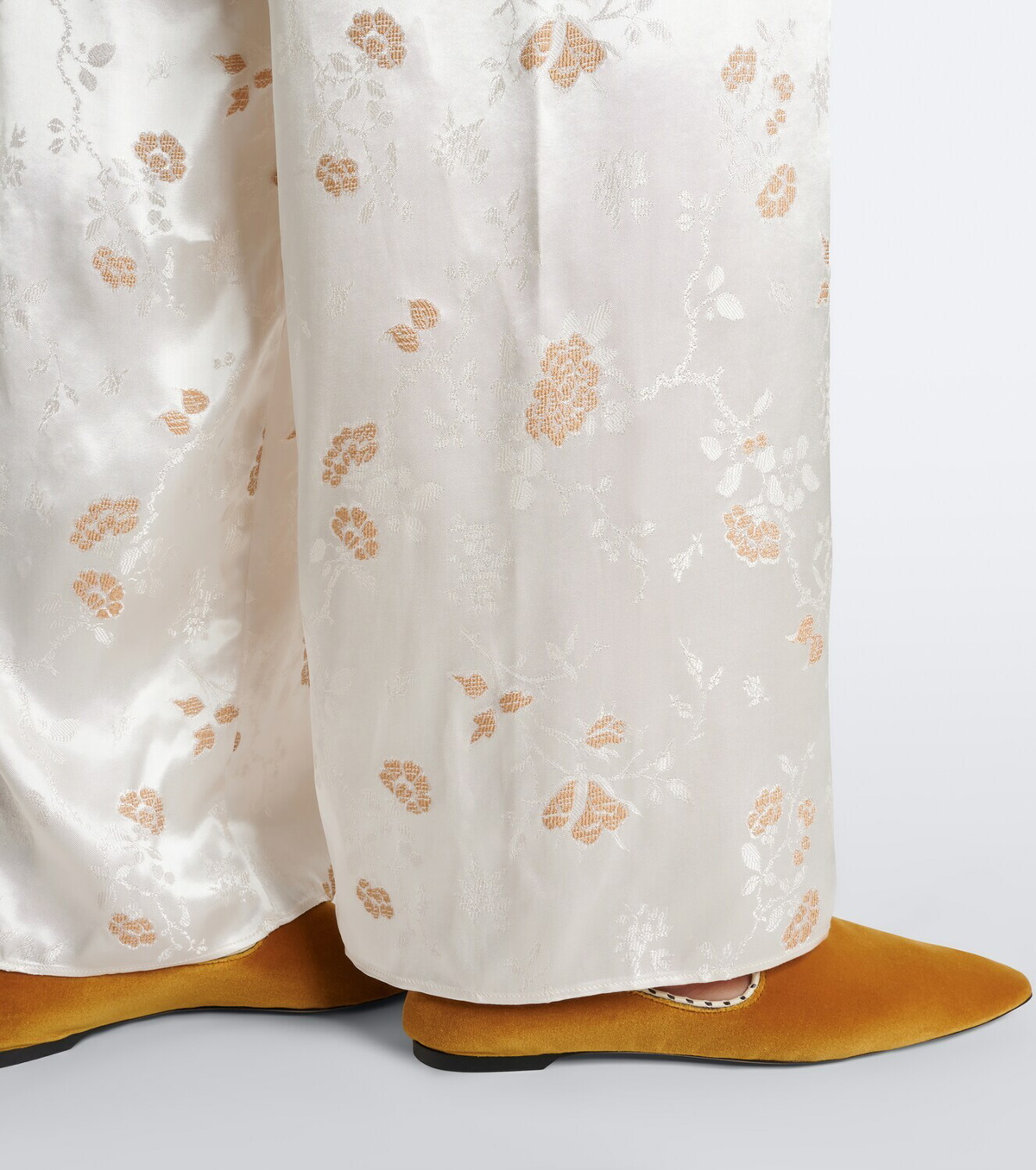 Dôen Lavona floral jacquard wide-leg pants