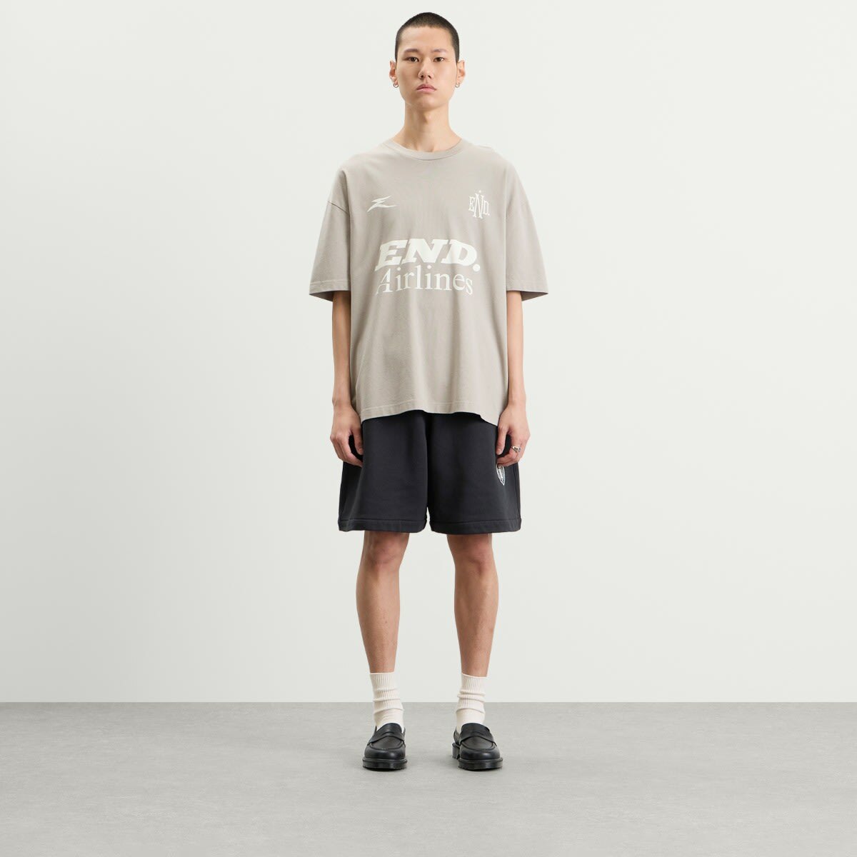 END. Airlines Short Sleeve T-Shirt in Ash Grey