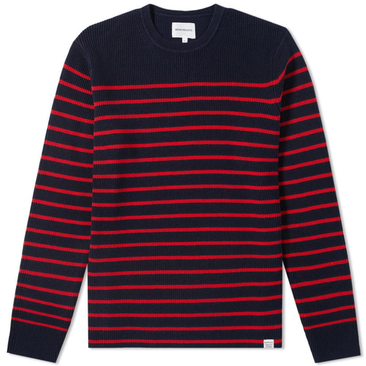 Photo: Norse Projects Verner Normandy Cotton Stripe Crew Knit