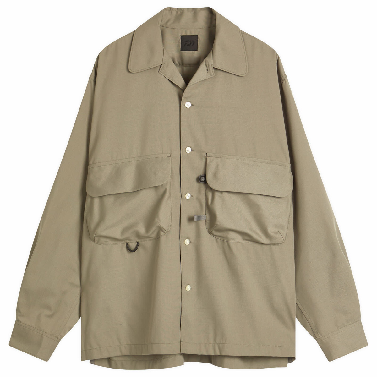 DAIWA Men's Tech Sports Open Collar Shirt in Wolf Grey