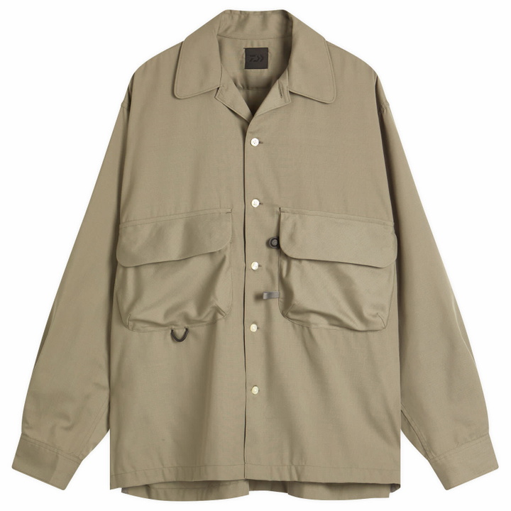 Photo: DAIWA Men's Tech Sports Open Collar Shirt in Wolf Grey
