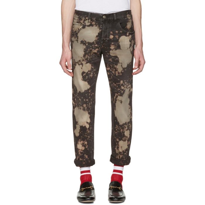 Photo: Gucci Black Bleached Tapered Jeans