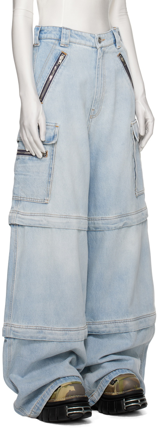 VETEMENTS Blue Triple Zip-Up Jeans Vetements