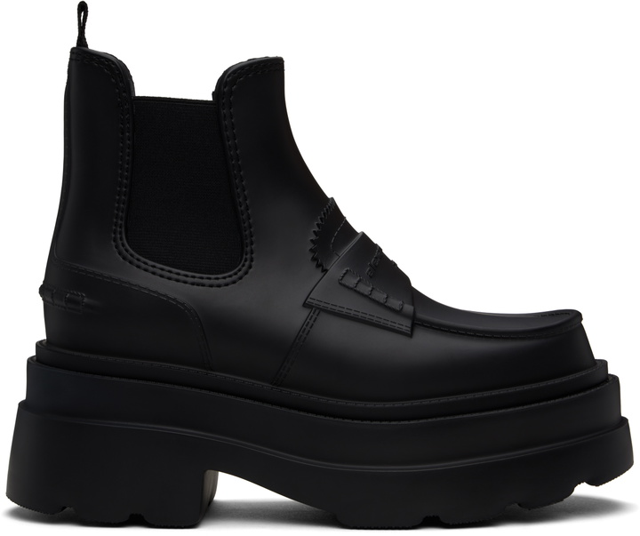 Photo: Alexander Wang Black Carter 75mm Ankle Platform Rain Boots