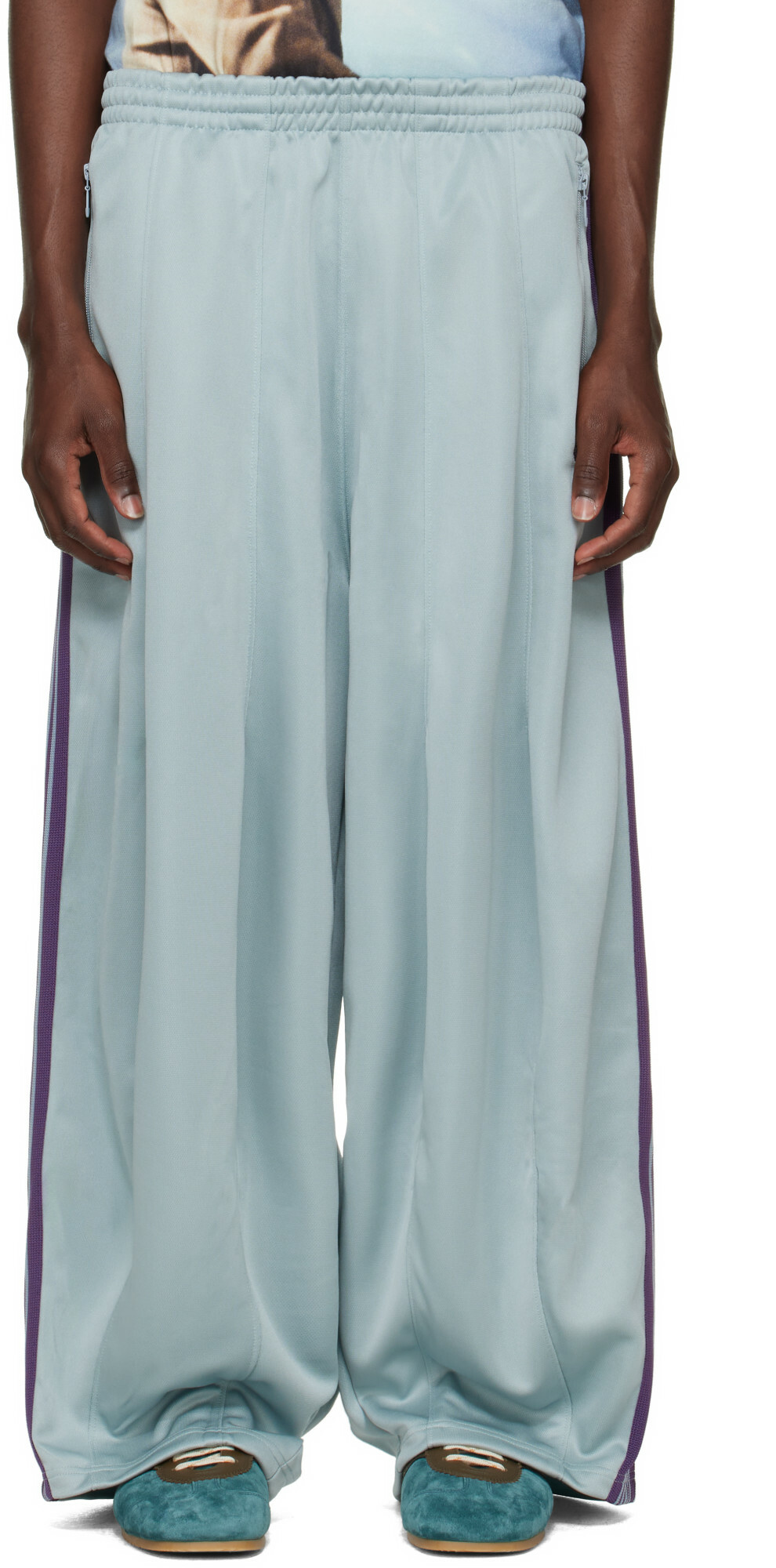 NEEDLES Blue Poly Smooth H.D. Track Pants